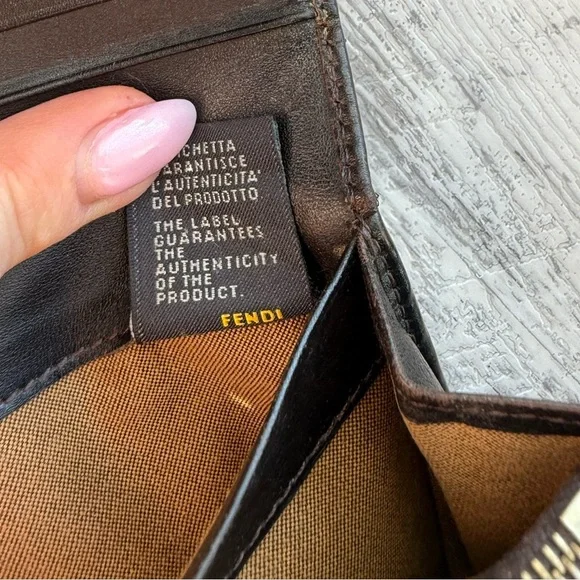 Vintage Fendi TriFold Diamond Print Wallet